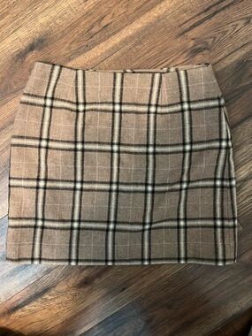 Ann Taylor Wool Plaid Mini Skirt size 8P